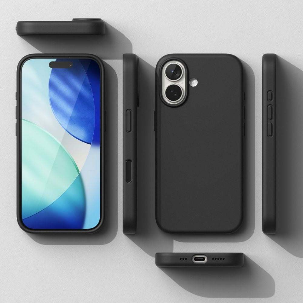 Handyhülle für iPhone 17, Ringke Silicone CC Magnetic mit MagSafe, Schwarz