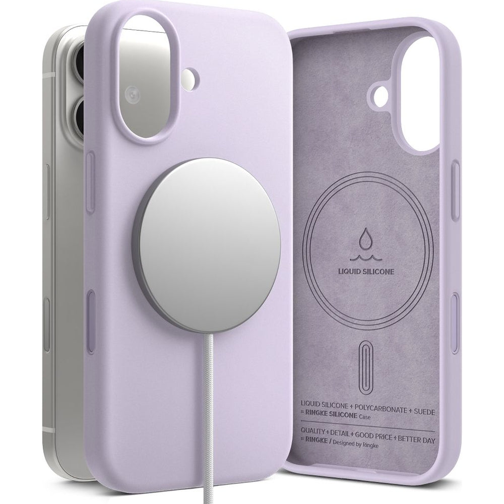 Handyhülle für iPhone 17, Ringke Silicone CC Magnetic mit MagSafe, Violett