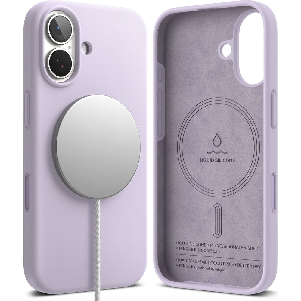 Handyhülle für iPhone 17, Ringke Silicone CC Magnetic mit MagSafe, Violett