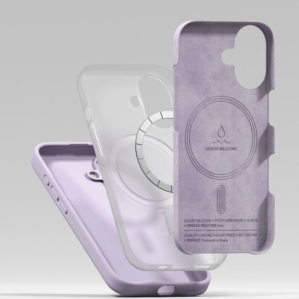 Handyhülle für iPhone 17, Ringke Silicone CC Magnetic mit MagSafe, Violett
