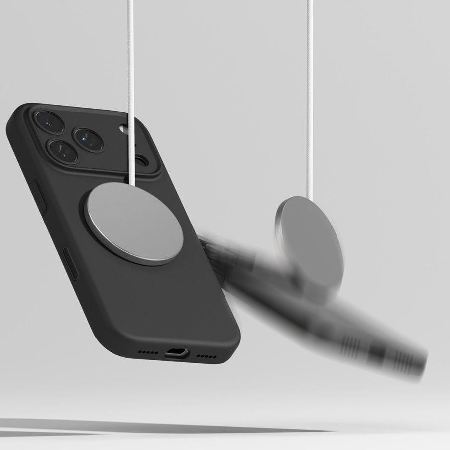 Handyhülle für iPhone 17 Pro, Ringke Silicone CC Magnetic mit MagSafe, Schwarz