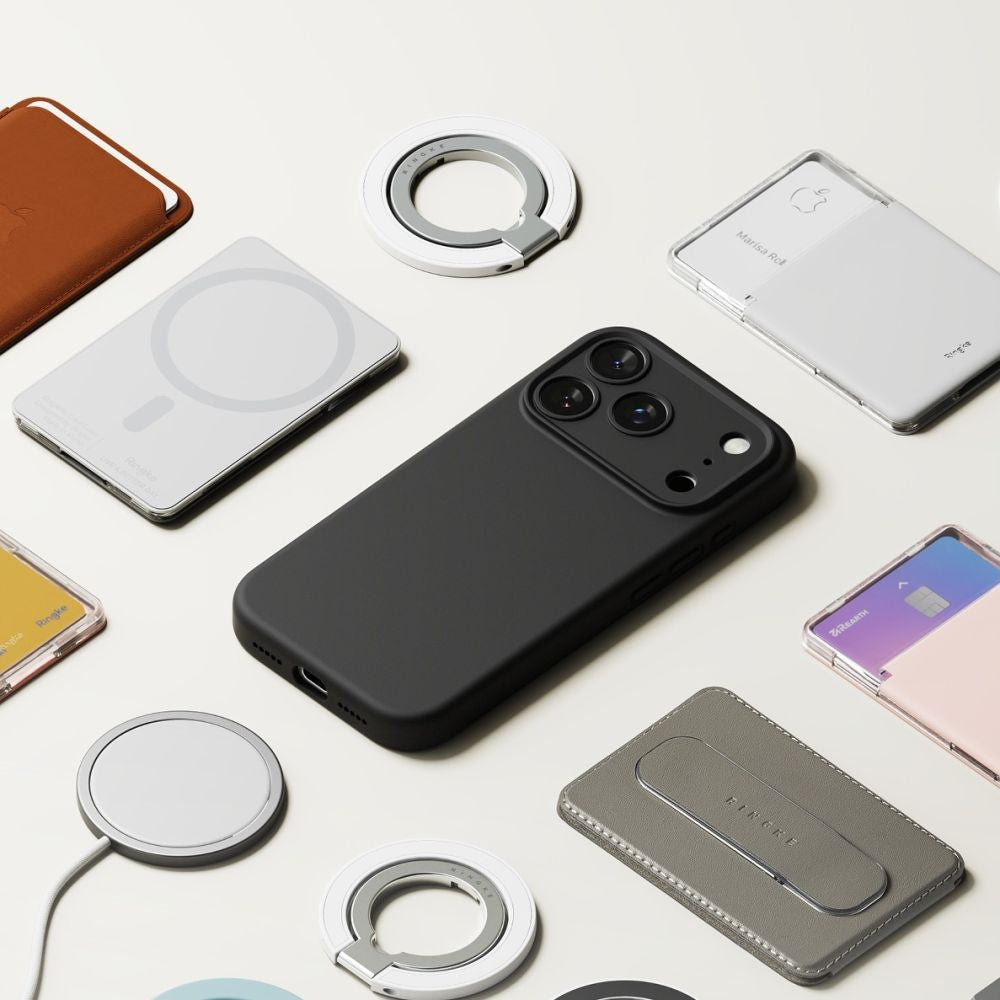 Handyhülle für iPhone 17 Pro, Ringke Silicone CC Magnetic mit MagSafe, Schwarz