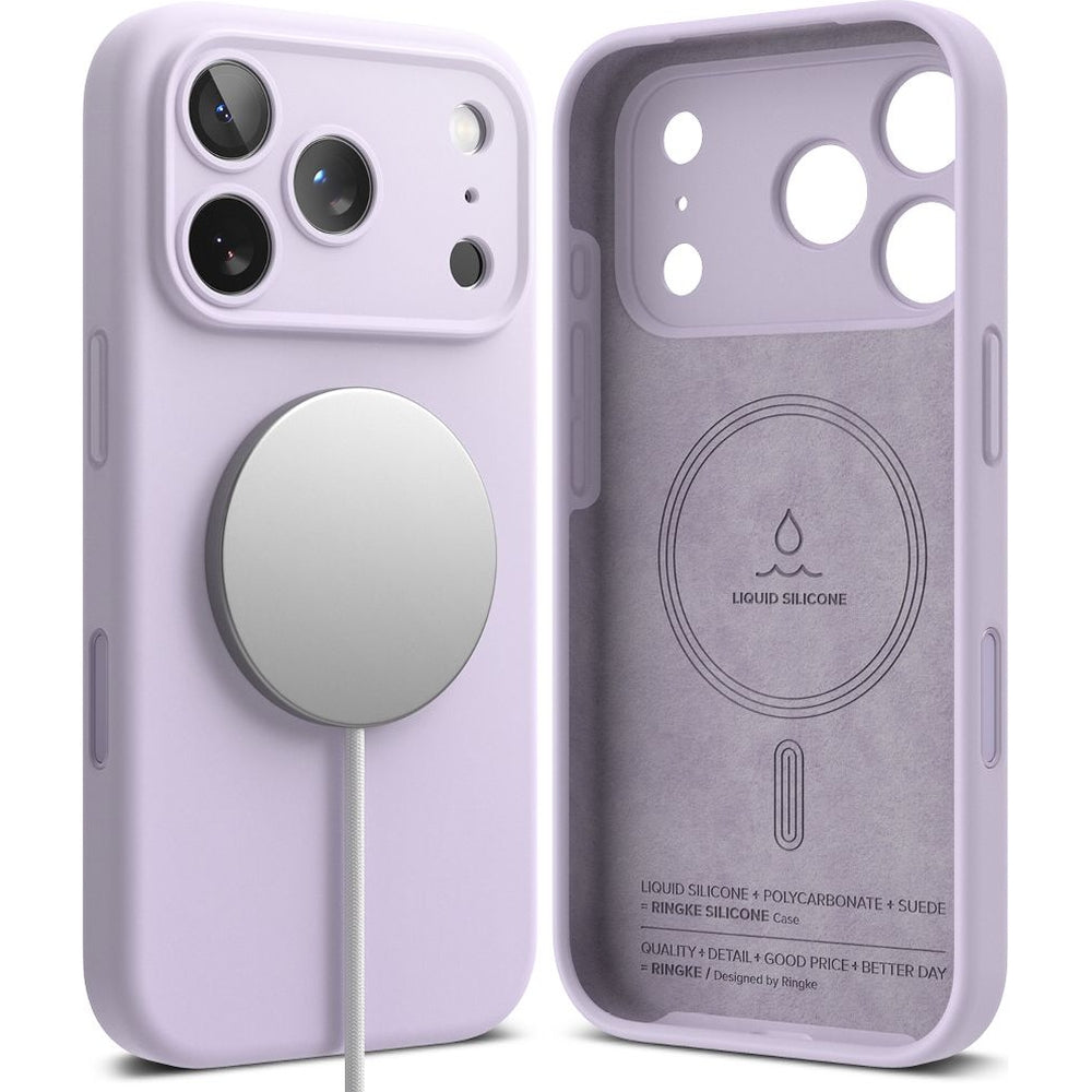 Handyhülle für iPhone 17 Pro, Ringke Silicone CC Magnetic mit MagSafe, Violett