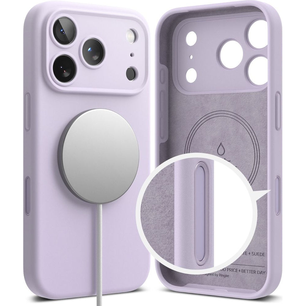Handyhülle für iPhone 17 Pro, Ringke Silicone CC Magnetic mit MagSafe, Violett
