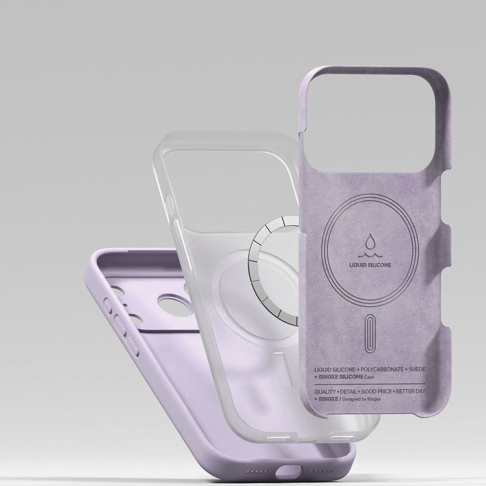 Handyhülle für iPhone 17 Pro, Ringke Silicone CC Magnetic mit MagSafe, Violett