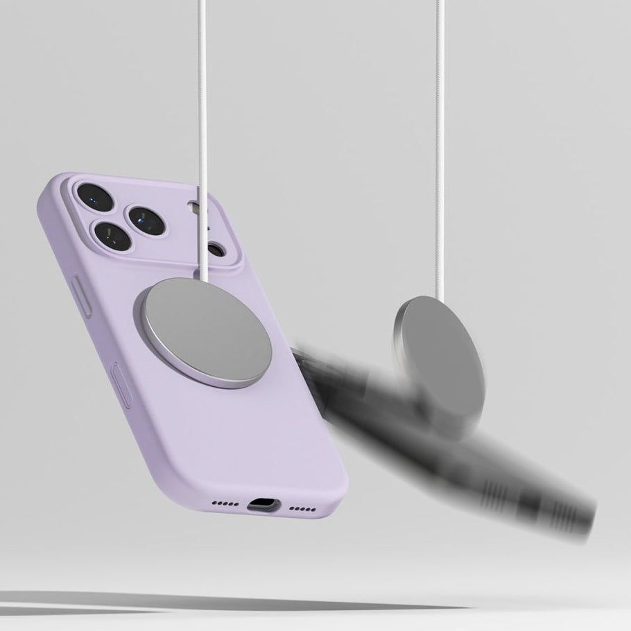 Handyhülle für iPhone 17 Pro, Ringke Silicone CC Magnetic mit MagSafe, Violett
