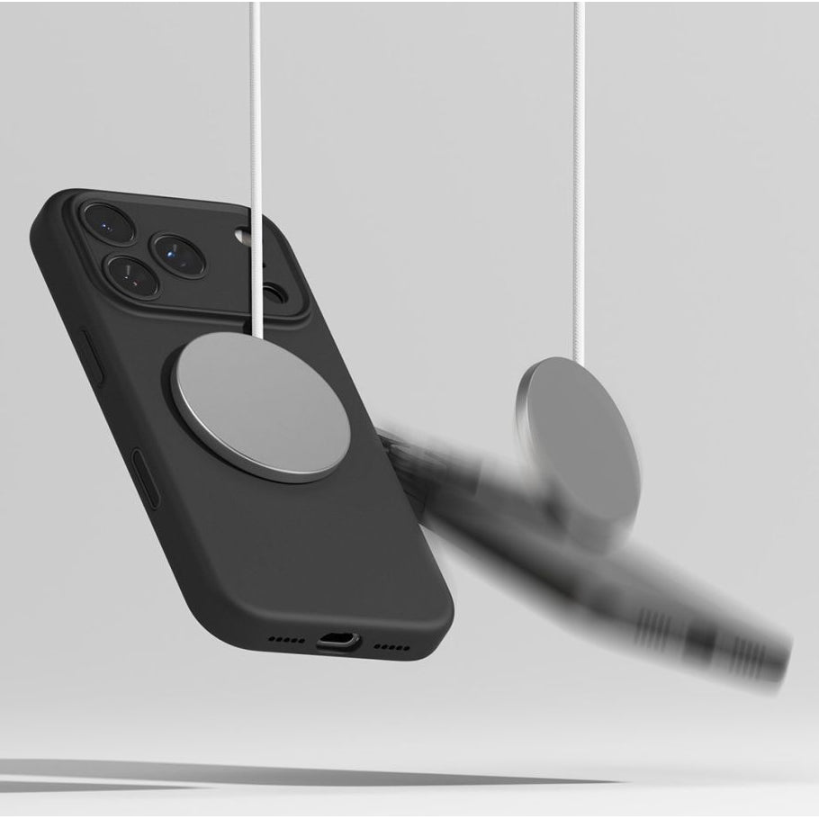 Handyhülle für iPhone 17 Pro Max, Ringke Silicone CC Magnetic mit MagSafe, Schwarz