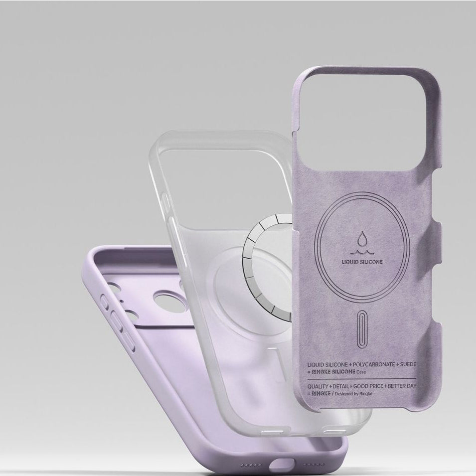 Handyhülle für iPhone 17 Pro Max, Ringke Silicone CC Magnetic mit MagSafe, Violett