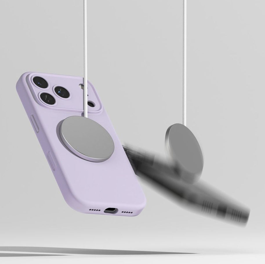 Handyhülle für iPhone 17 Pro Max, Ringke Silicone CC Magnetic mit MagSafe, Violett