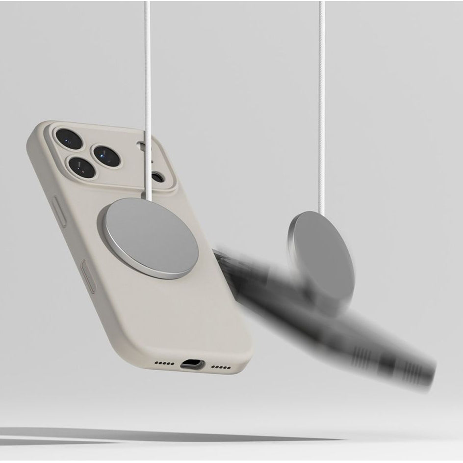 Handyhülle für iPhone 17 Pro Max, Ringke Silicone CC Magnetic mit MagSafe, Beige