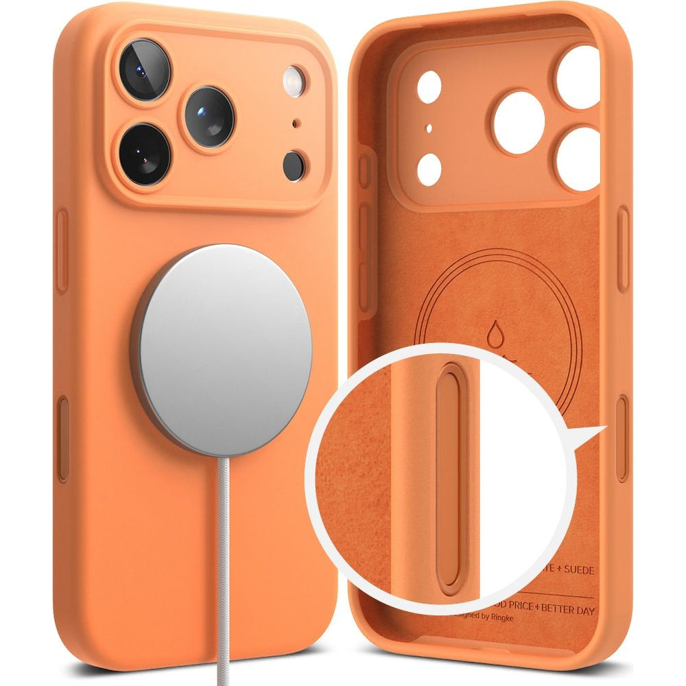Handyhülle für iPhone 17 Pro Max, Ringke Silicone CC Magnetic mit MagSafe, Orange