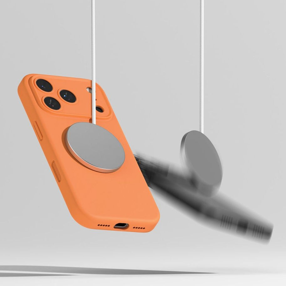 Handyhülle für iPhone 17 Pro Max, Ringke Silicone CC Magnetic mit MagSafe, Orange