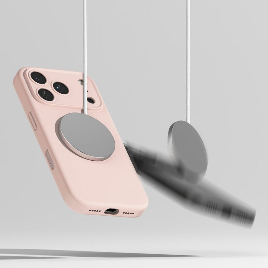 Handyhülle für iPhone 17 Pro, Ringke Silicone CC Magnetic mit MagSafe, Sandfarbe