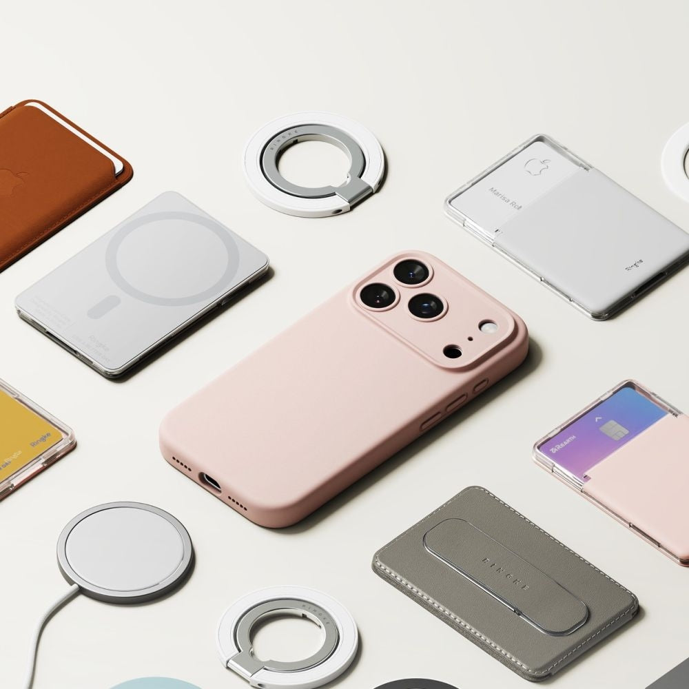 Handyhülle für iPhone 17 Pro, Ringke Silicone CC Magnetic mit MagSafe, Sandfarbe