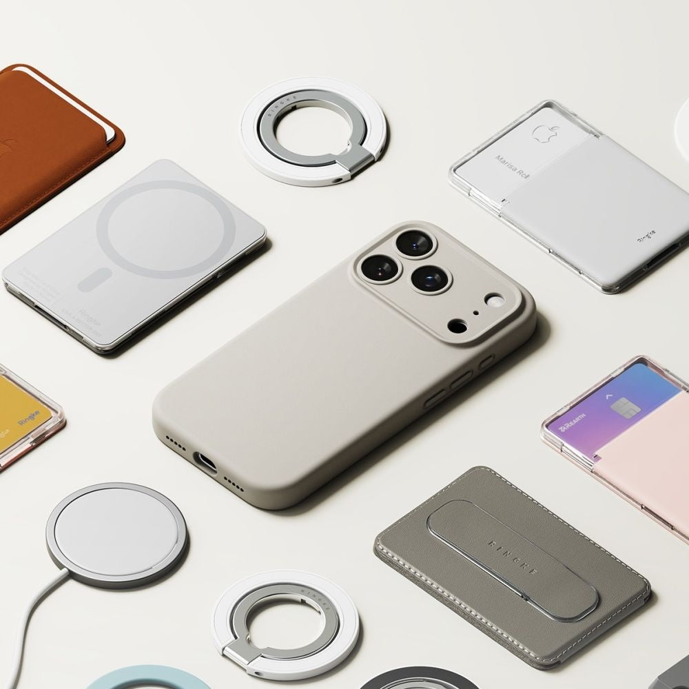 Handyhülle für iPhone 17 Pro, Ringke Silicone CC Magnetic mit MagSafe, Beige