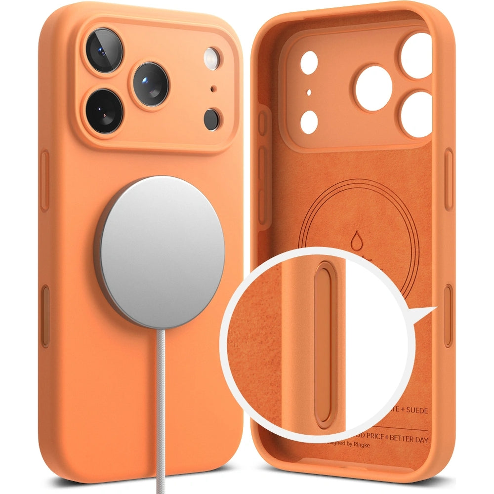 Handyhülle für iPhone 17 Pro, Ringke Silicone CC Magnetic mit MagSafe, Orange