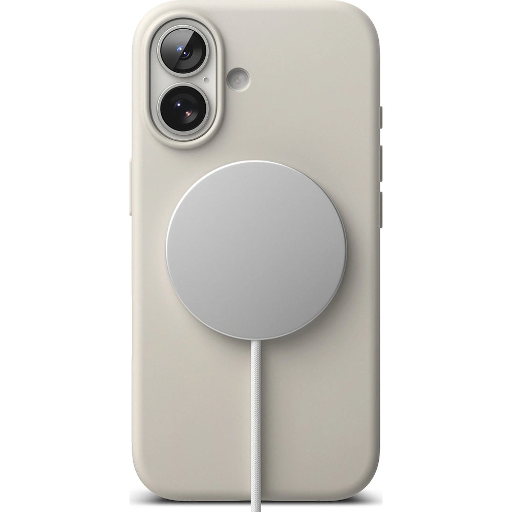 Handyhülle für iPhone 17, Ringke Silicone CC Magnetic mit MagSafe, Beige