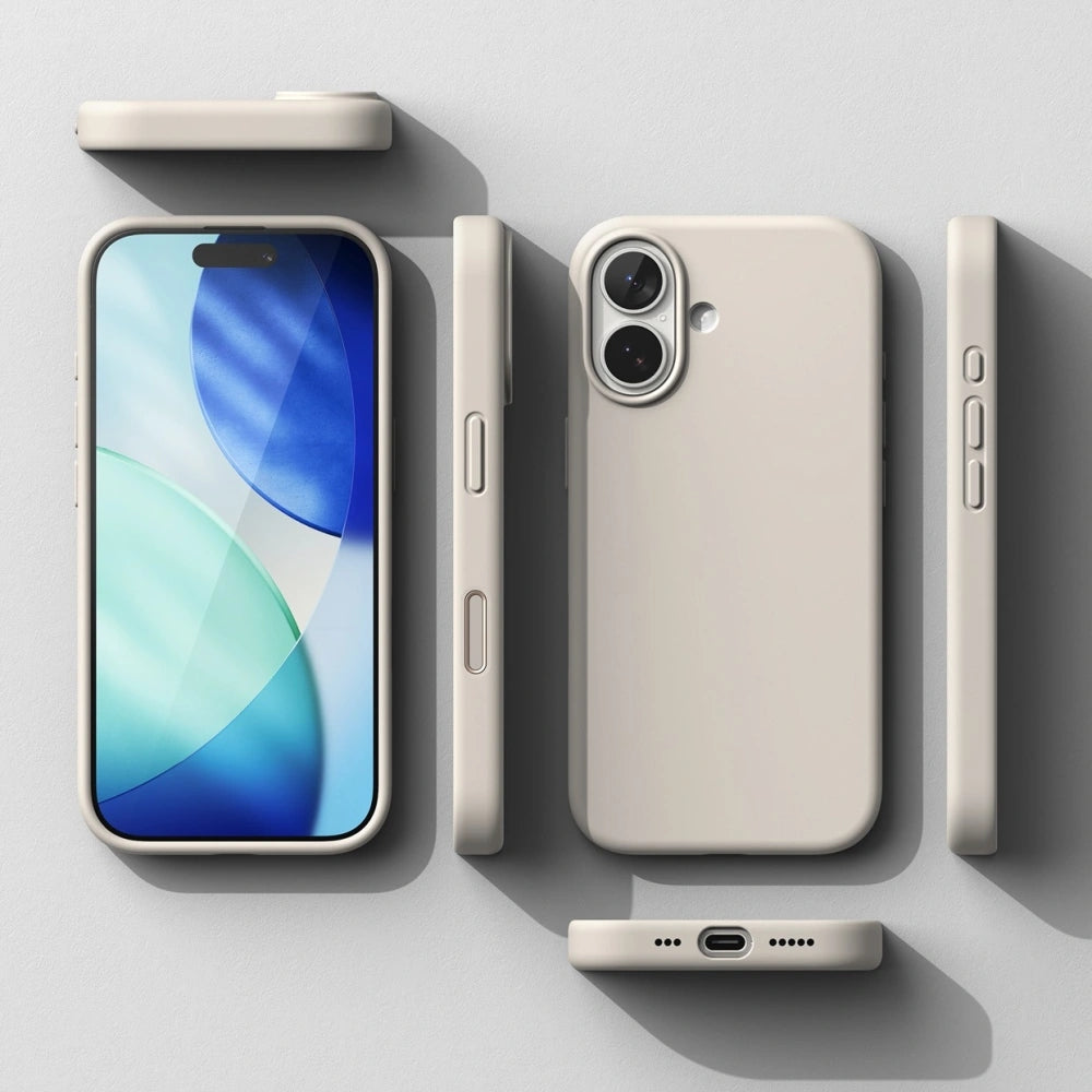 Handyhülle für iPhone 17, Ringke Silicone CC Magnetic mit MagSafe, Beige