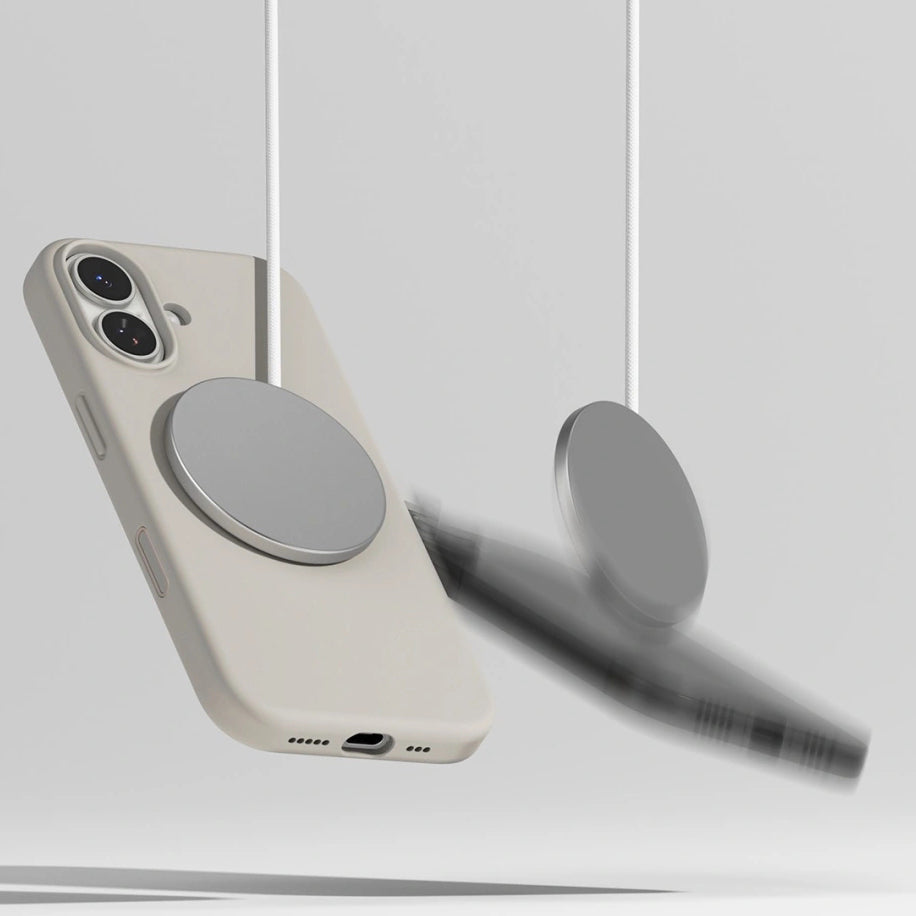 Handyhülle für iPhone 17, Ringke Silicone CC Magnetic mit MagSafe, Beige