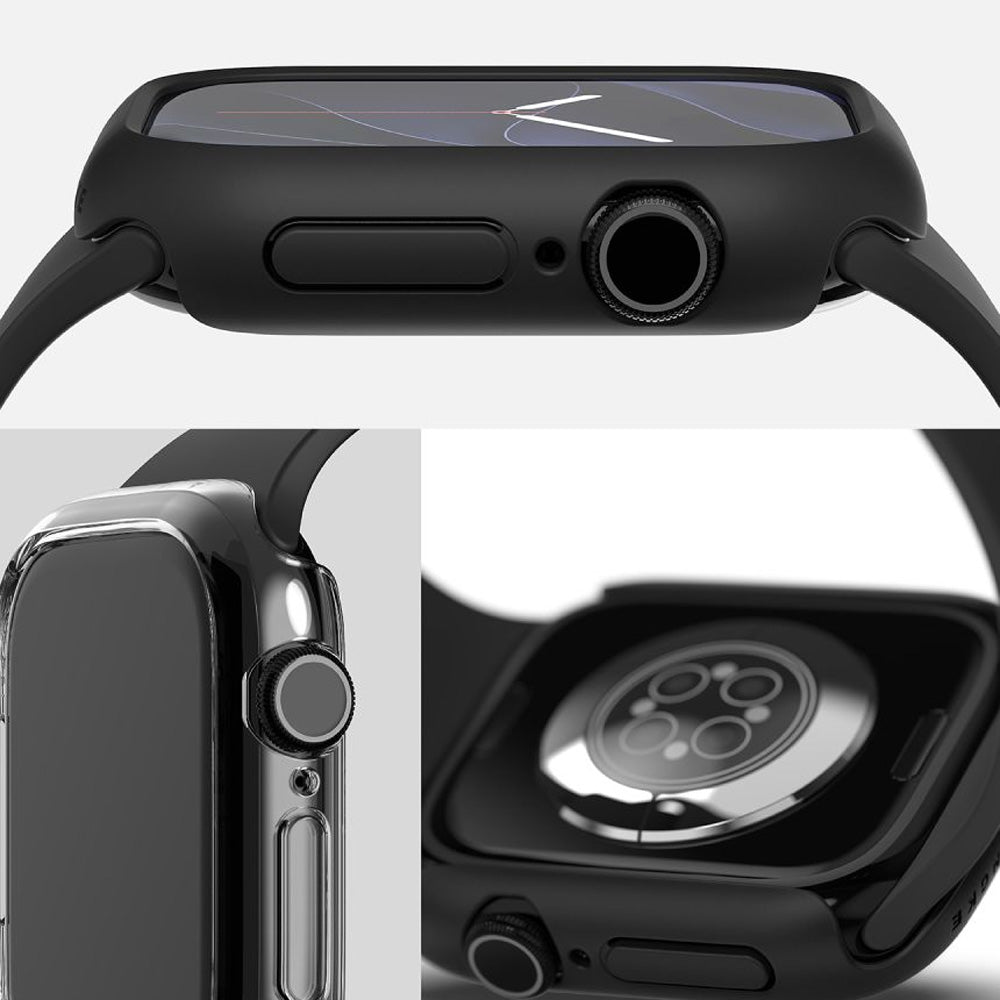 Hülle für Apple Watch Series 12 46mm, Ringke Slim, 2 Stück, Transparent, Mattes Schwarz (4/6)