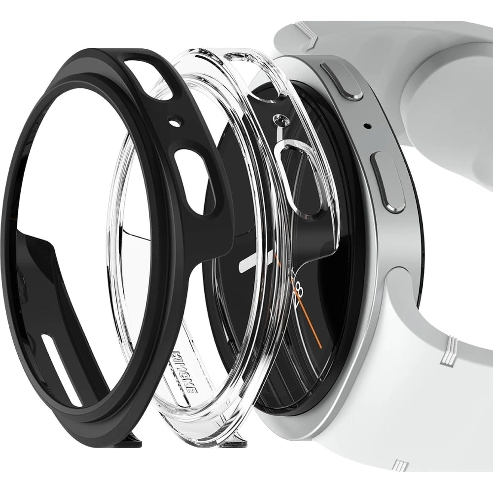 Schutzhülle Ringke Slim 2-pack für Galaxy Watch 8 44mm, Transparent und Schwarz