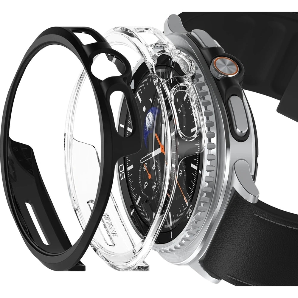 Schutzhülle Ringke Slim 2-pack für Galaxy Watch 8 Classic 46mm, Transparent und Schwarz