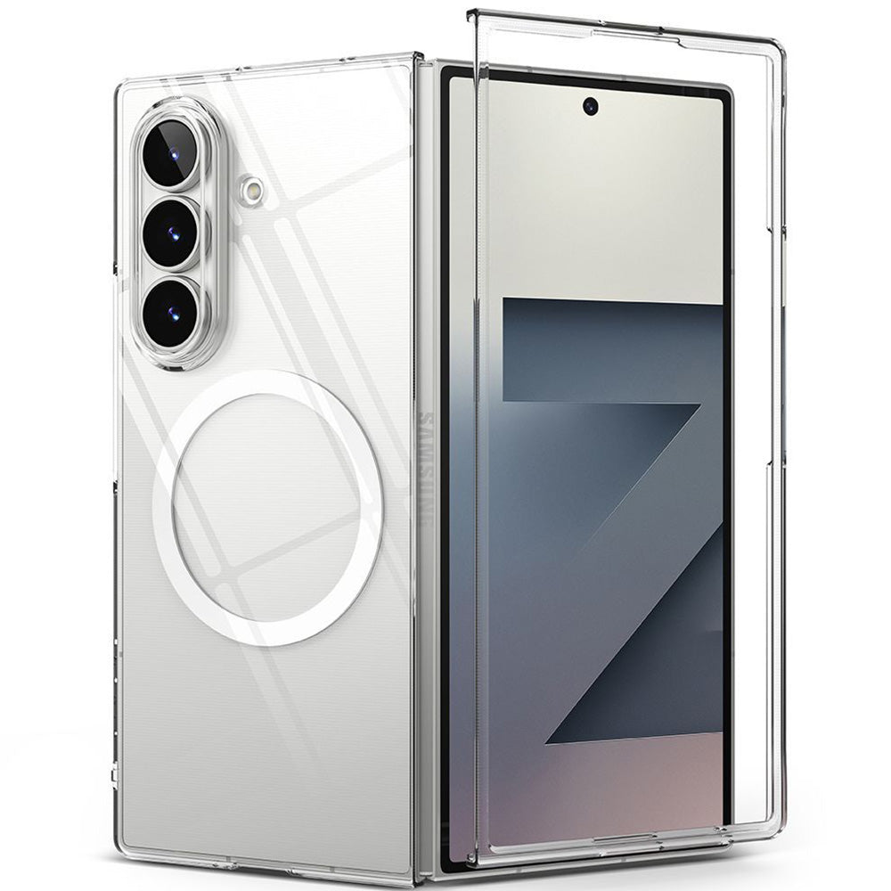 Handyhülle für Galaxy Z Fold7, Ringke Slim Magnetic mit MagSafe, Transparent und Weiß
