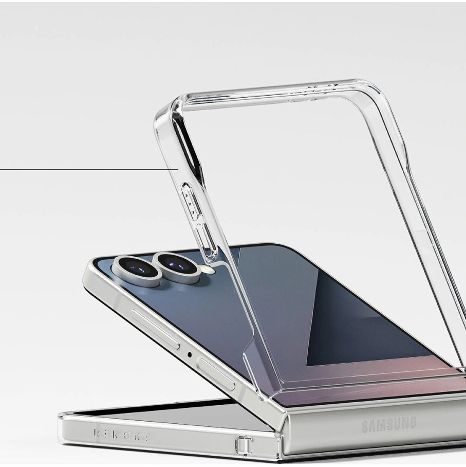 Handyhülle für Galaxy Z Flip7, Ringke Slim Hinge Magnetic mit MagSafe, Transparent und Weiß