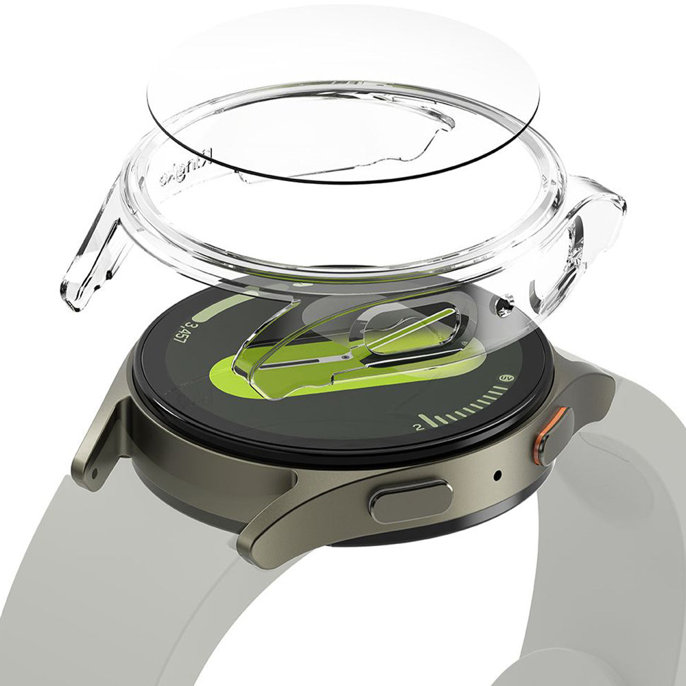 Schutzhülle + Glas für Galaxy Watch 7 44mm, Ringke Slim & Tempered Glass, Transparent
