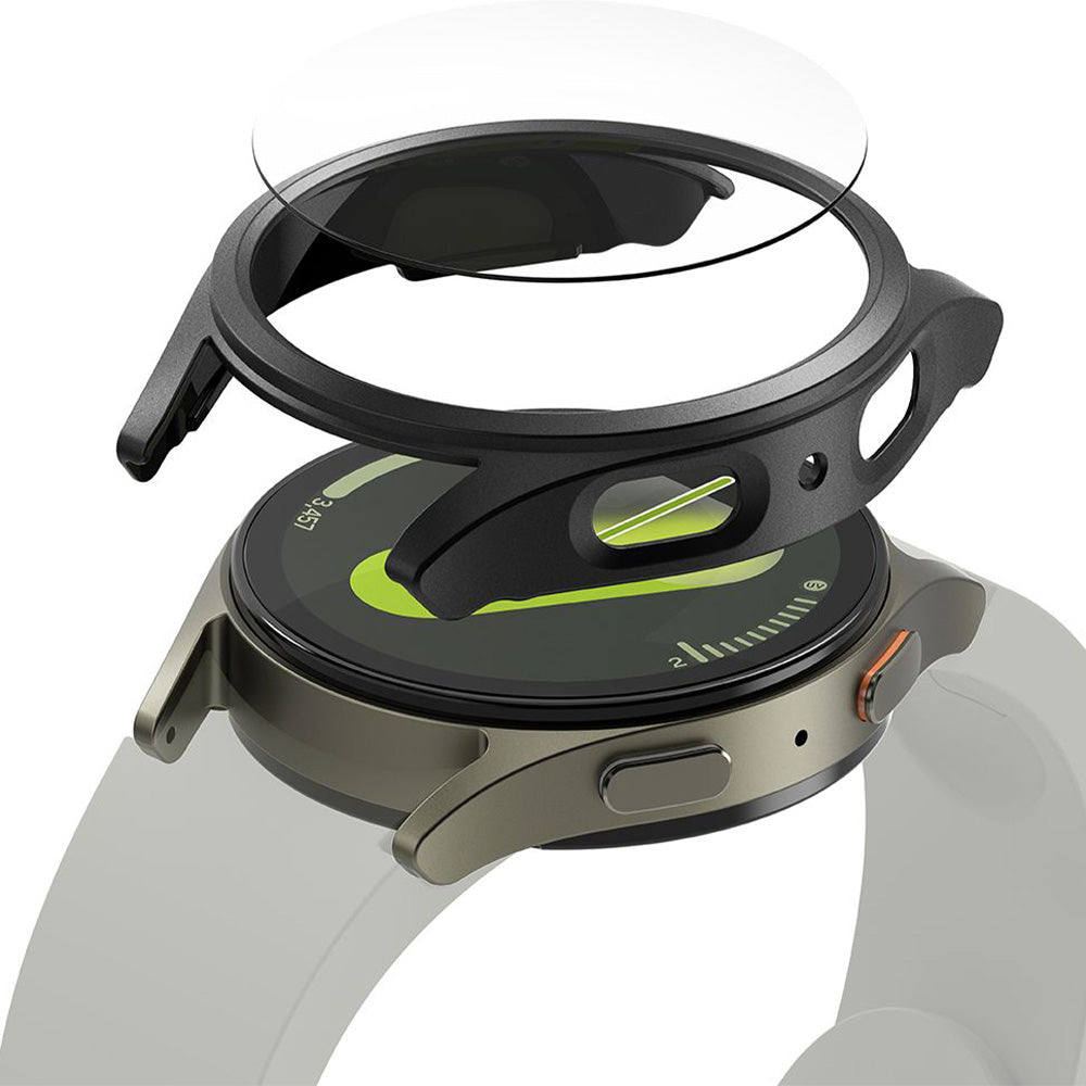 Schutzhülle + Glas für Galaxy Watch 7 44mm, Ringke Slim & Tempered Glass, Schwarz