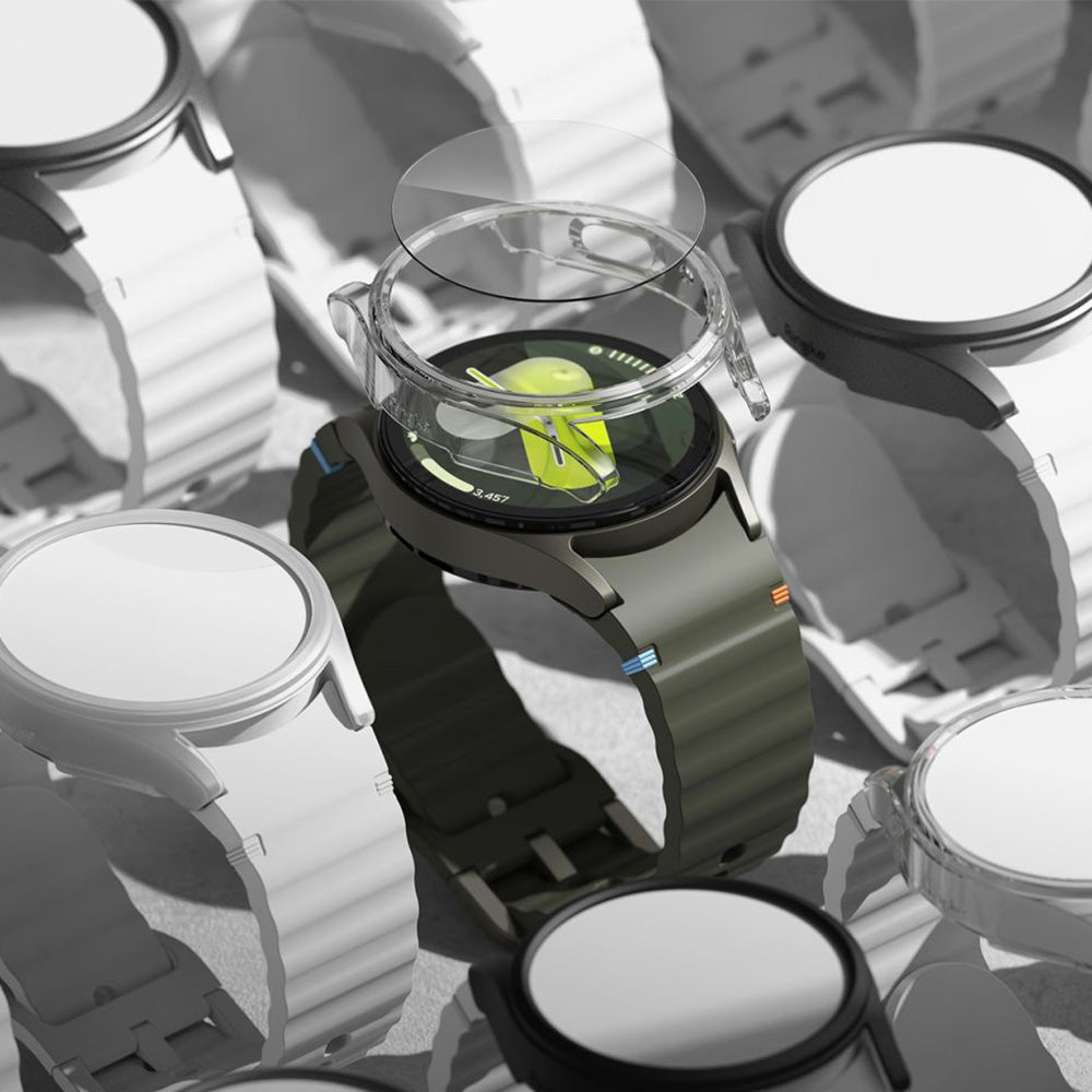 Schutzhülle + Glas für Galaxy Watch 7 44mm, Ringke Slim & Tempered Glass, Schwarz
