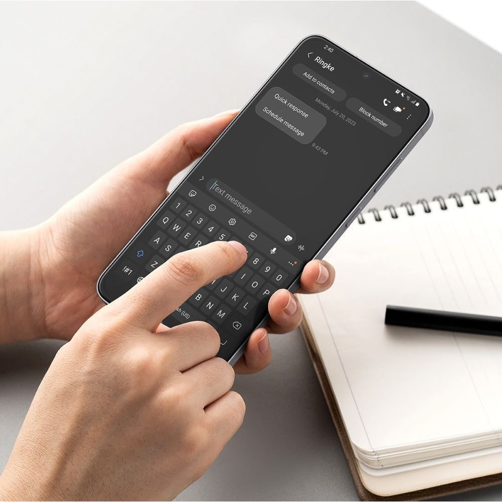 Gehärtetes Bildschirmglas mit Applikator für Samsung Galaxy S25 FE, Ringke Easy Slide, 2 Stück