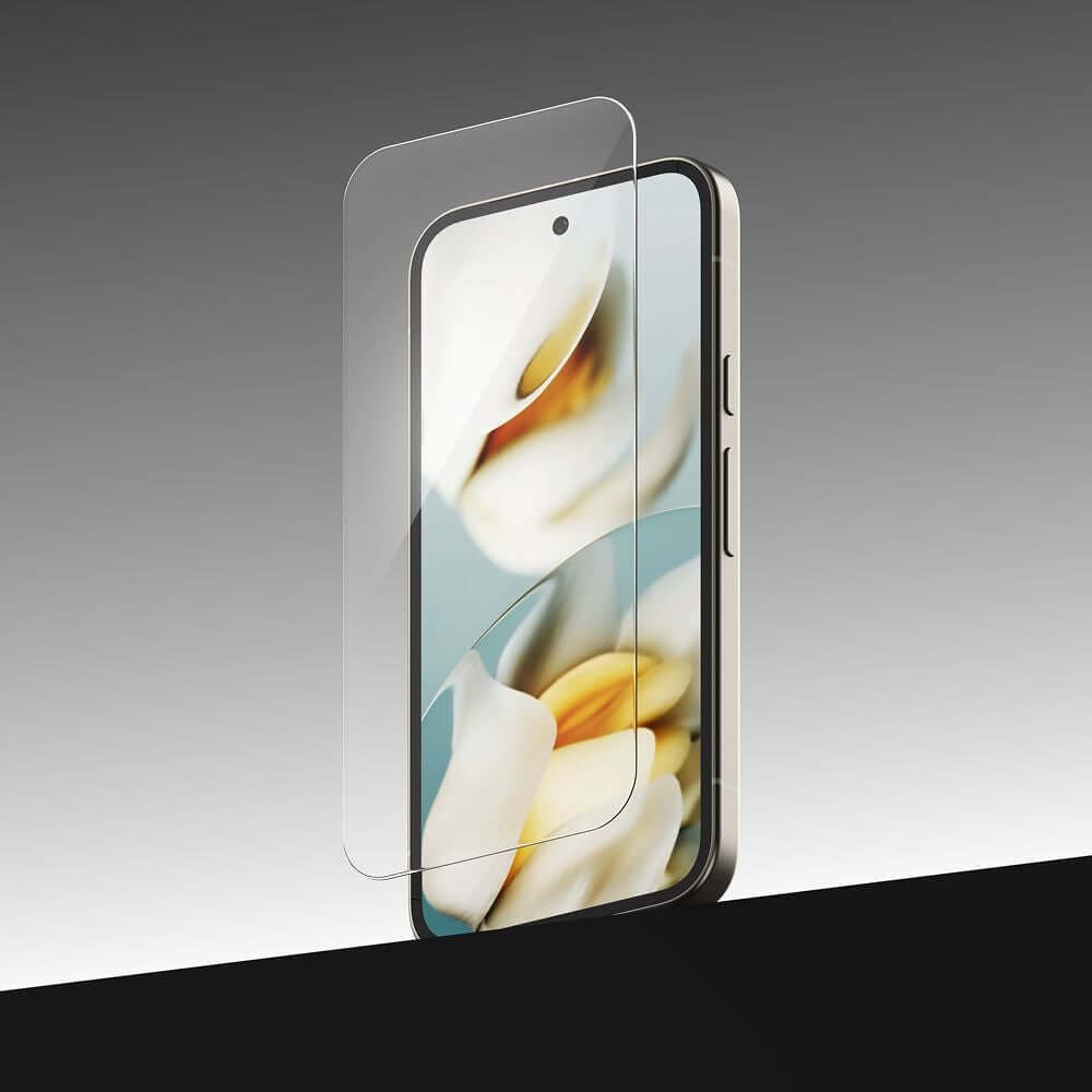 Gehärtetes Bildschirmglas mit Applikator für Google Pixel 9A, Ringke Easy Slide, Transparent, 2 Stück