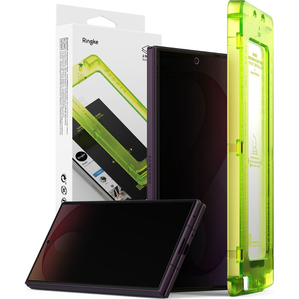 Sichtschutzglas mit Applikator für Galaxy Z Fold8 Ultra, Ringke Easy Slide Privacy 360, 2 Stück