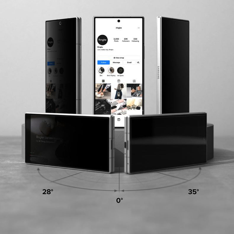 Sichtschutzglas mit Applikator für Galaxy Z Fold8 Ultra, Ringke Easy Slide Privacy 360, 2 Stück
