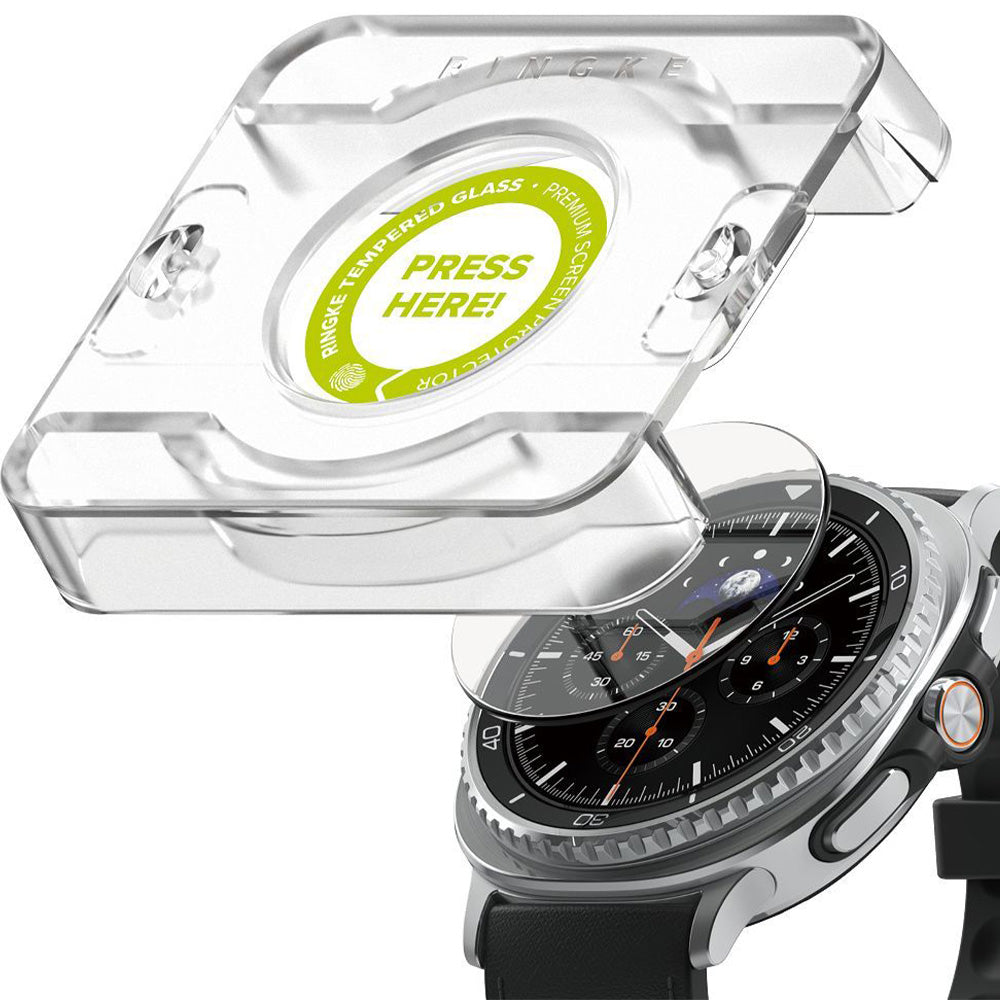 Gehärtetes Glas für Galaxy Watch 8 Classic 46 mm, Ringke Tempered Glass Pro, mit Applikator, 2 Stück