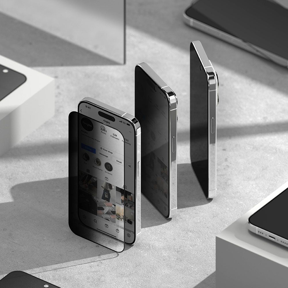 Gehärtetes Glas mit Privatschutzfilter Ringke Tempered Glass Privacy für iPhone 15 Pro Max