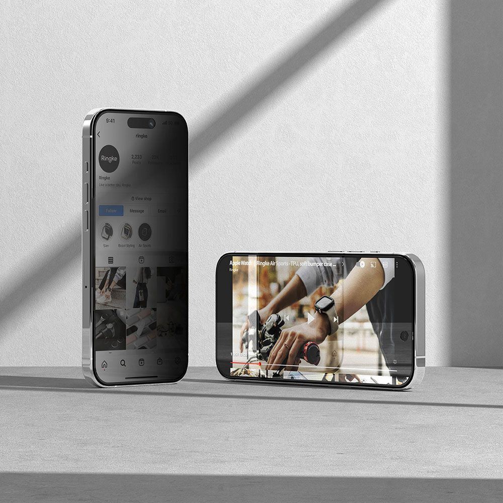 Gehärtetes Glas mit Privatschutzfilter Ringke Tempered Glass Privacy für iPhone 15 Pro Max