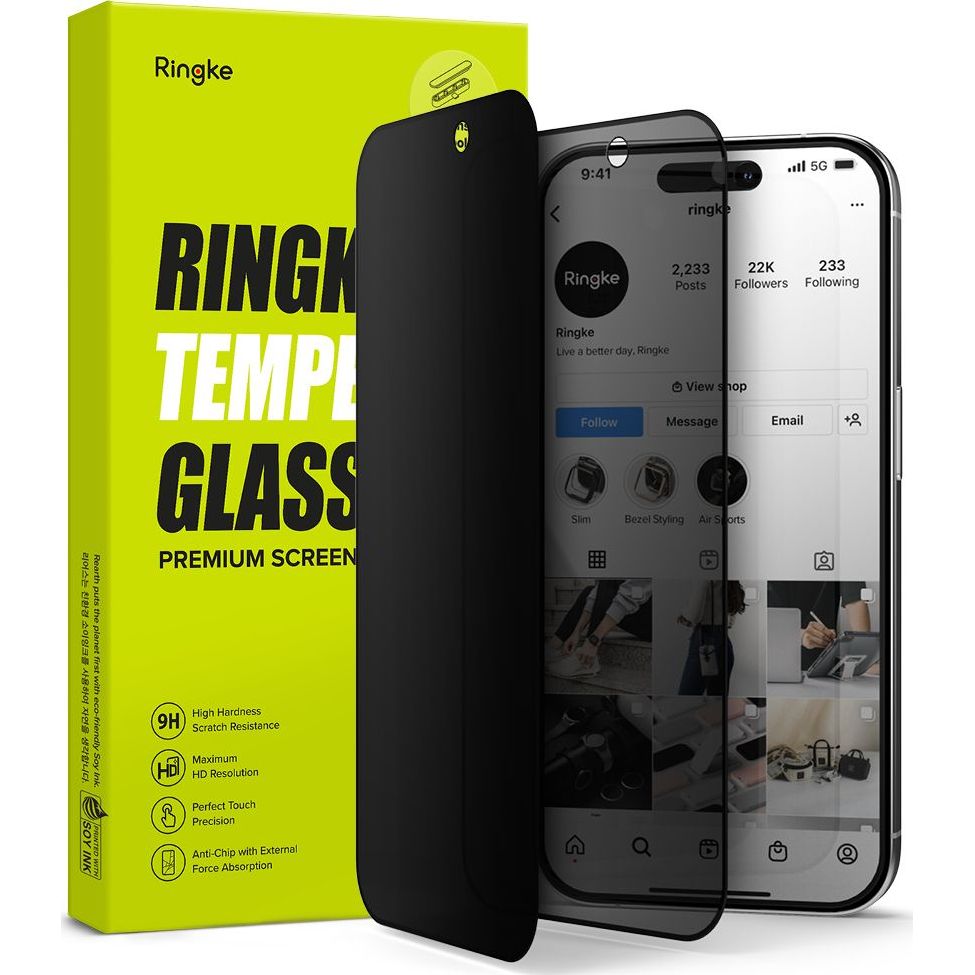Gehärtetes Glas mit Privatschutzfilter Ringke Tempered Glass Privacy für iPhone 15 Pro Max