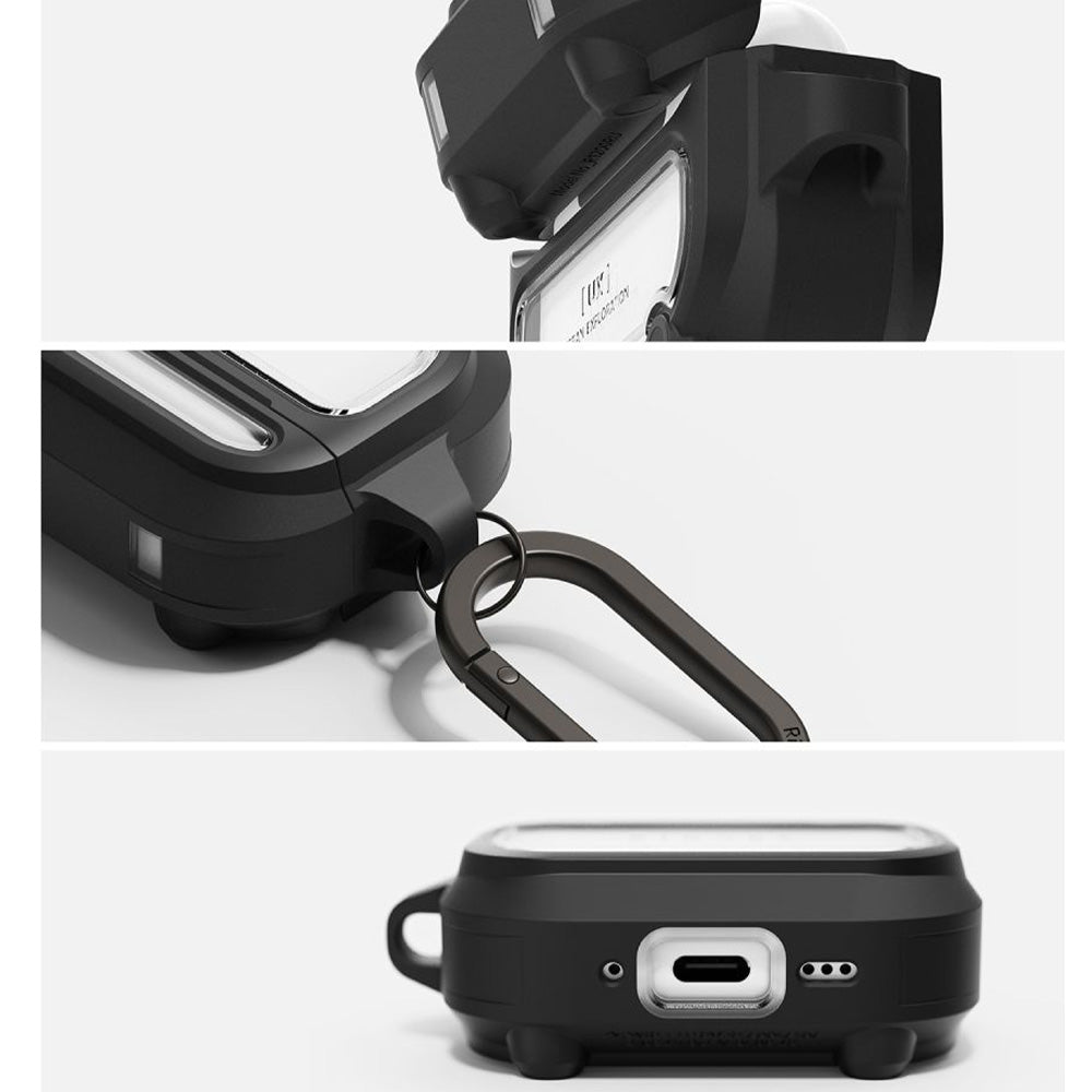 Hülle für AirPods Pro 3, Ringke UX Magnetic mit MagSafe, Schwarz-Transparent