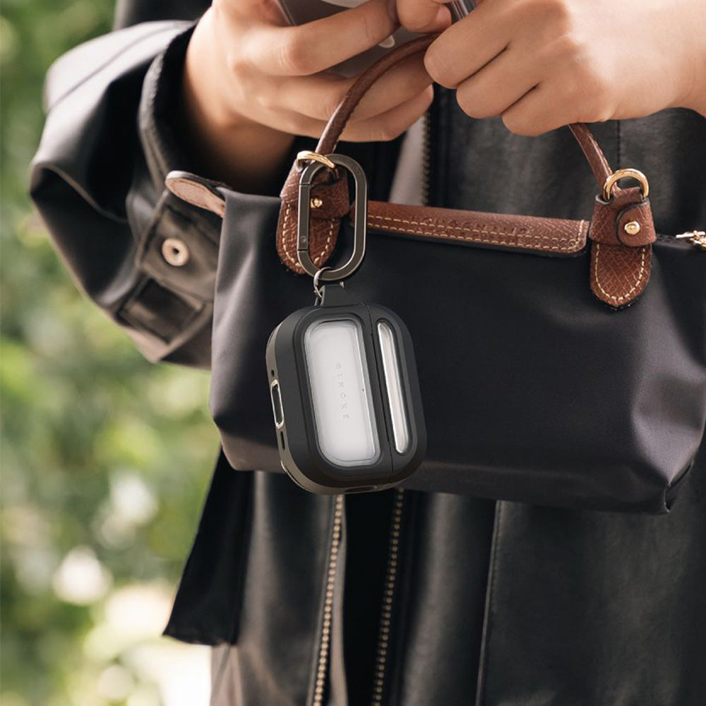 Hülle für AirPods Pro 3, Ringke UX Magnetic mit MagSafe, Schwarz-Transparent