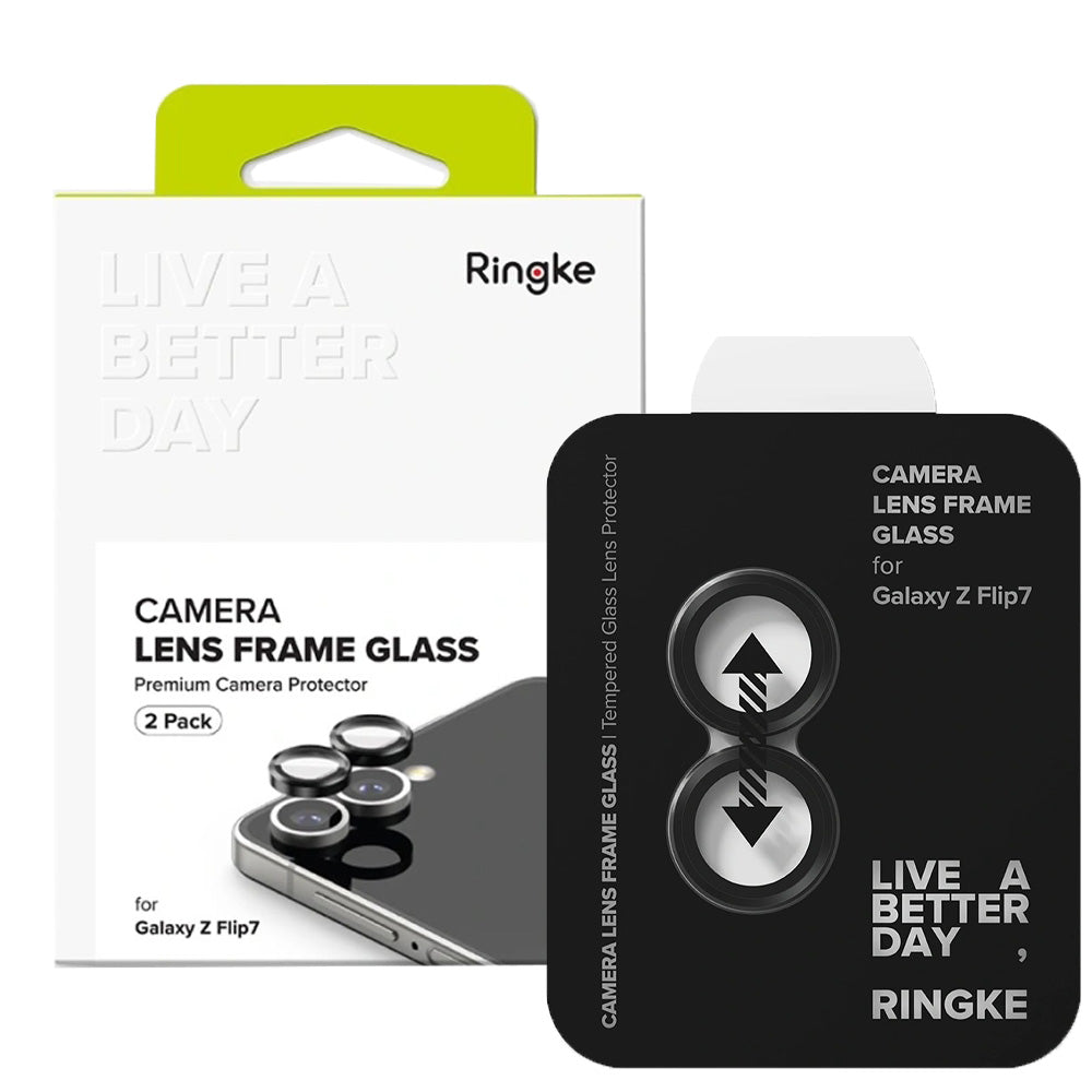 Kameraschutz für Samsung Galaxy Z Flip7, Ringke Camera Lens Frame Glass, 2-Pack, Schwarz