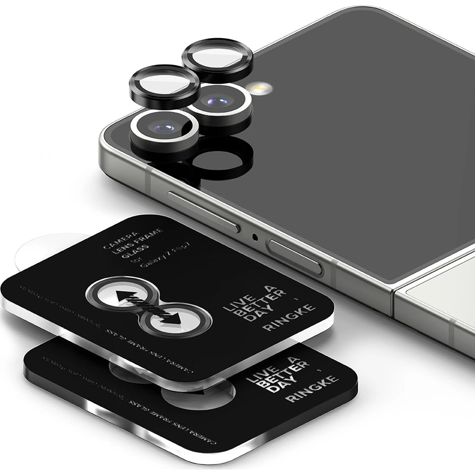 Kameraschutz für Samsung Galaxy Z Flip7, Ringke Camera Lens Frame Glass, 2-Pack, Schwarz