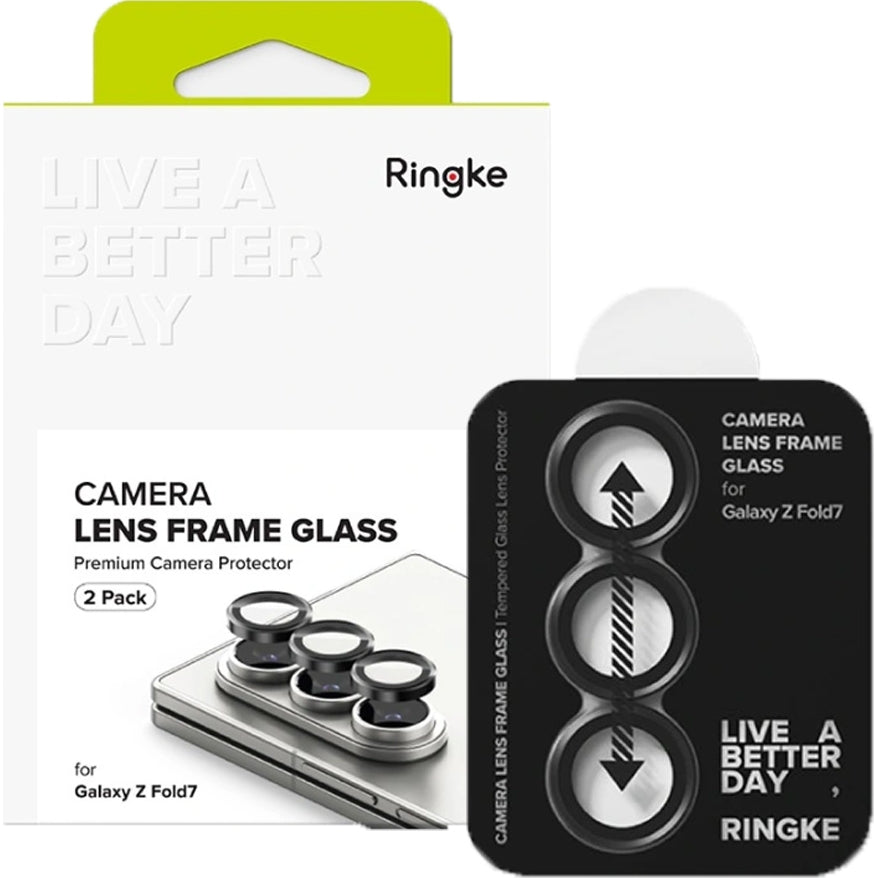 Kameraschutz für Samsung Galaxy Z Fold7, Ringke Camera Lens Frame Glass, 2-Pack, Schwarz