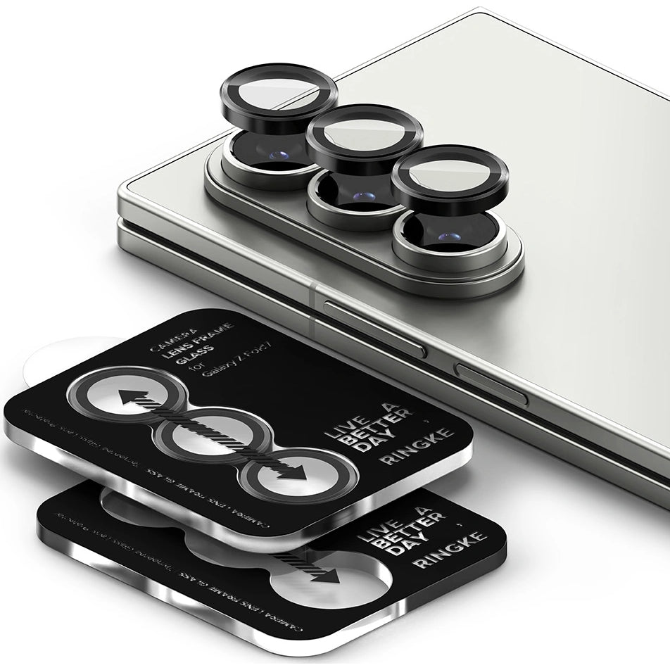 Kameraschutz für Samsung Galaxy Z Fold7, Ringke Camera Lens Frame Glass, 2-Pack, Schwarz