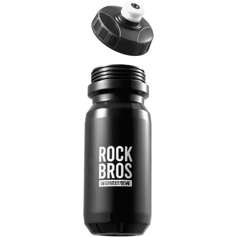 Fahrrad Trinkflasche 600 ml, Rockbros, mit weichem Mundstück und Staubschutzkappe, Schwarz