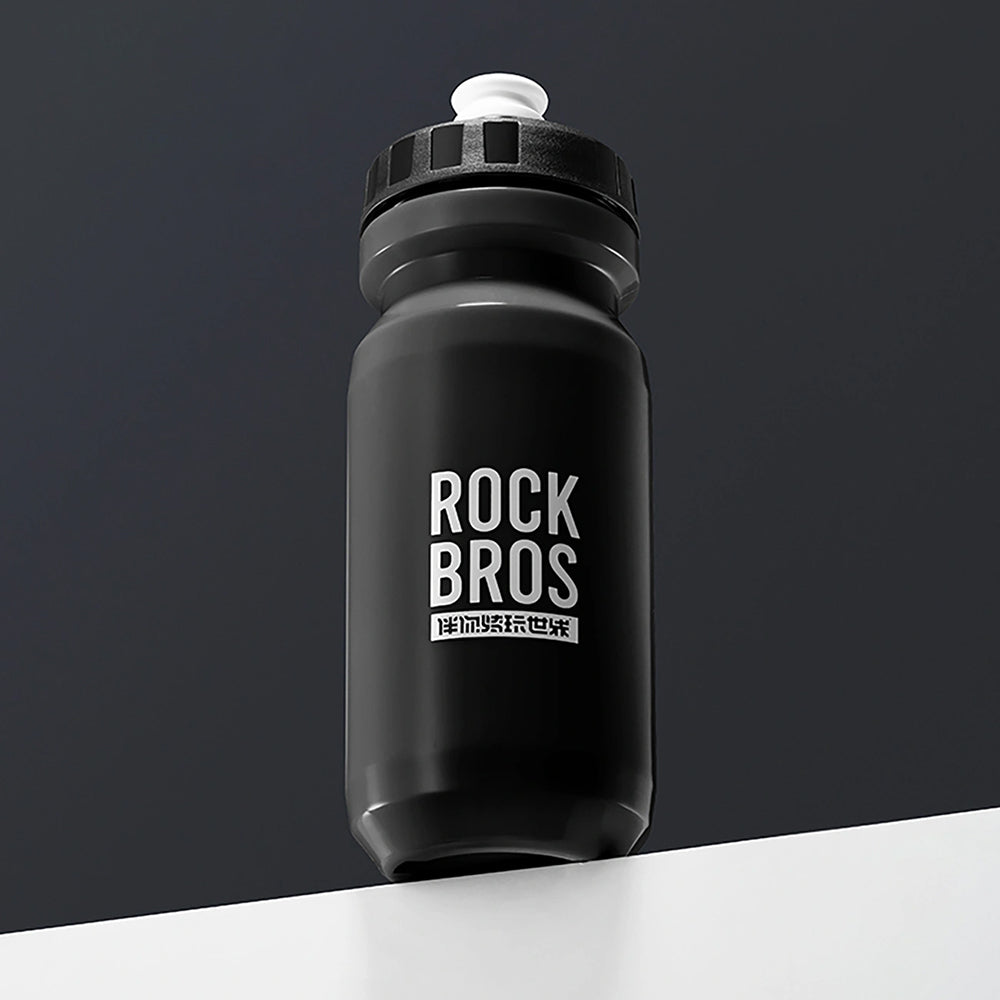 Fahrrad Trinkflasche 600 ml, Rockbros, mit weichem Mundstück und Staubschutzkappe, Schwarz