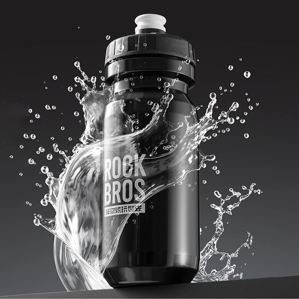 Fahrrad Trinkflasche 600 ml, Rockbros, mit weichem Mundstück und Staubschutzkappe, Schwarz
