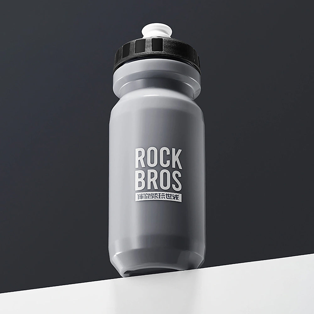 Fahrrad Trinkflasche 600 ml, Rockbros, mit weichem Mundstück und Staubschutzkappe, Grau