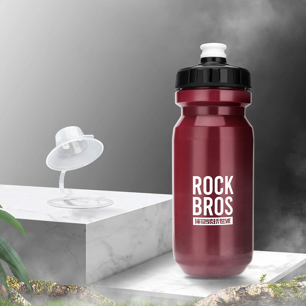 Fahrrad Trinkflasche 600 ml, Rockbros, mit weichem Mundstück und Staubschutzkappe, Rot